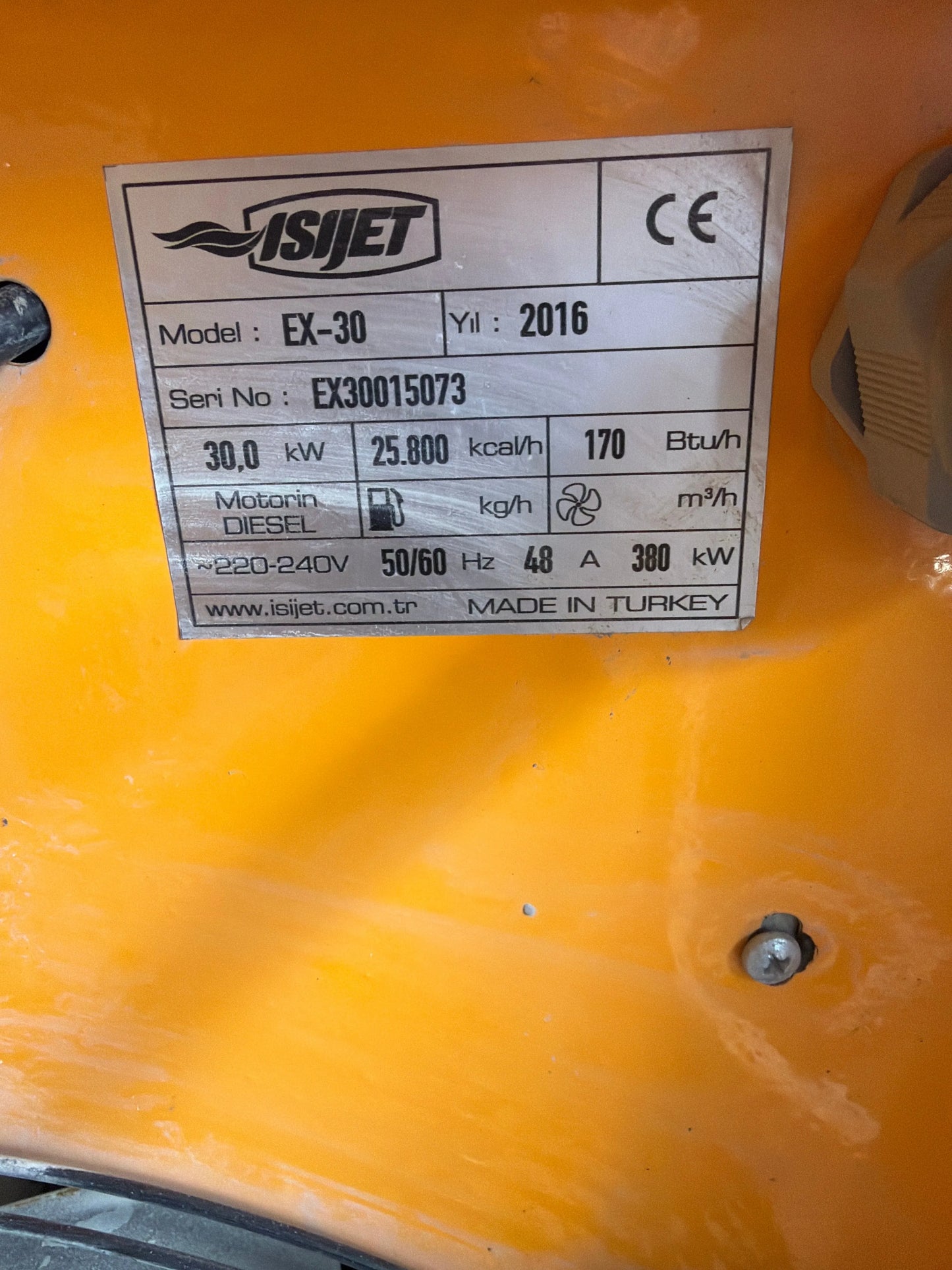 Isımak EX30 Endüstriyel Isıtıcı – Sanayi Tipi – İkinci El