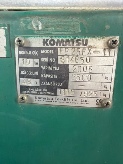 2.5 Ton Komatsu Akülü Forklift - İkinci El Şantiye Ekipmanı