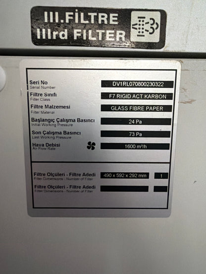 Daikin Vantilatör - Seri No: DV1RL070800230322 Endüstriyel