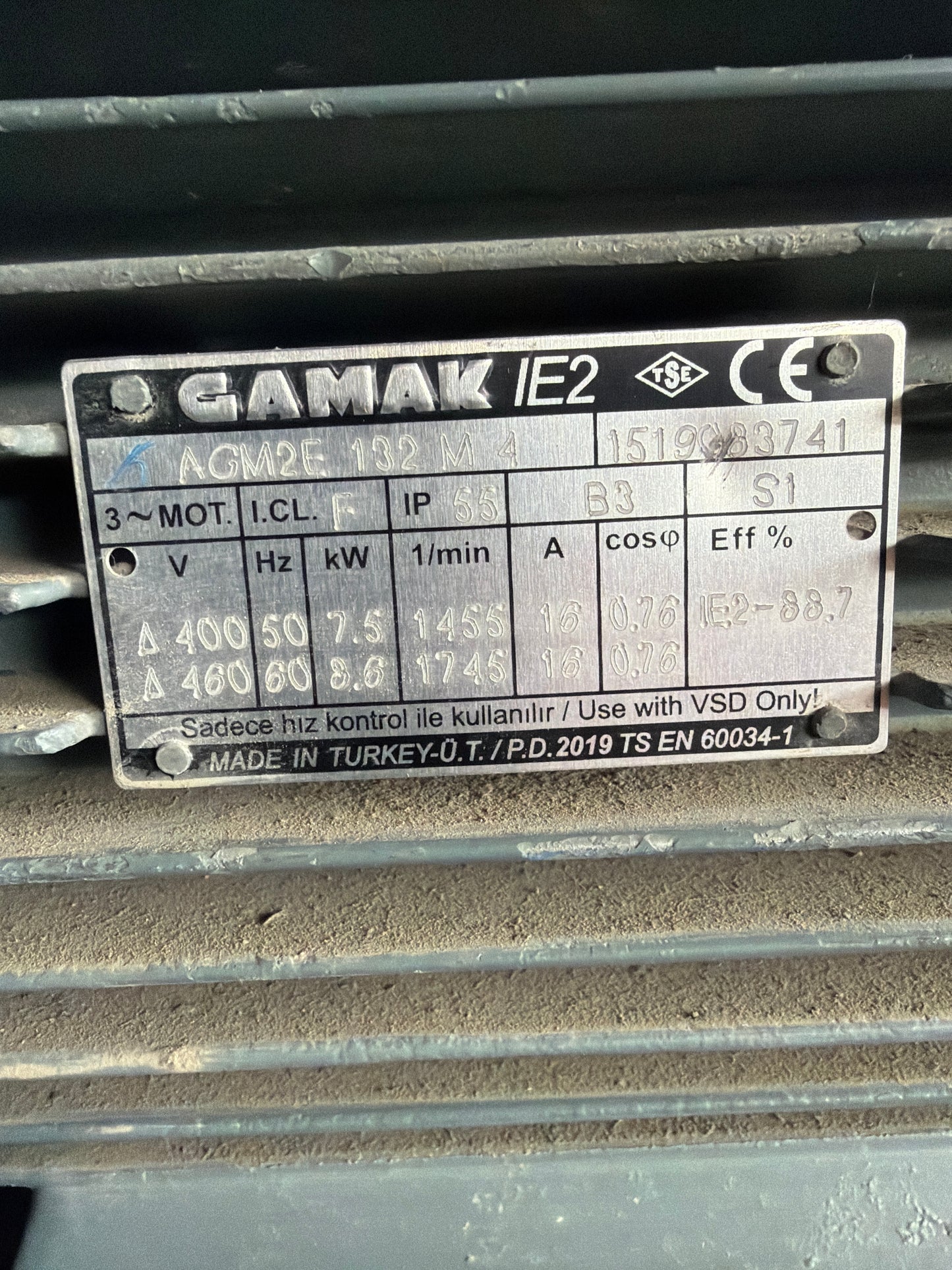Gamak AGM2E 132M4 Motor - Endüstriyel Motor
