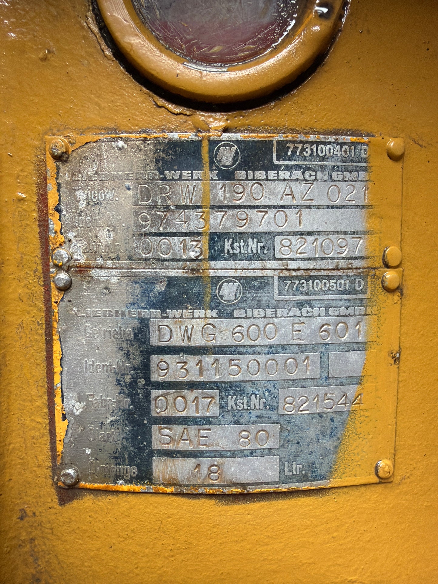 Liebherr DRW 190 AZ 021 Redüktör | DWG 600 E 601 Ağır Tip Endüstriyel Gearbox