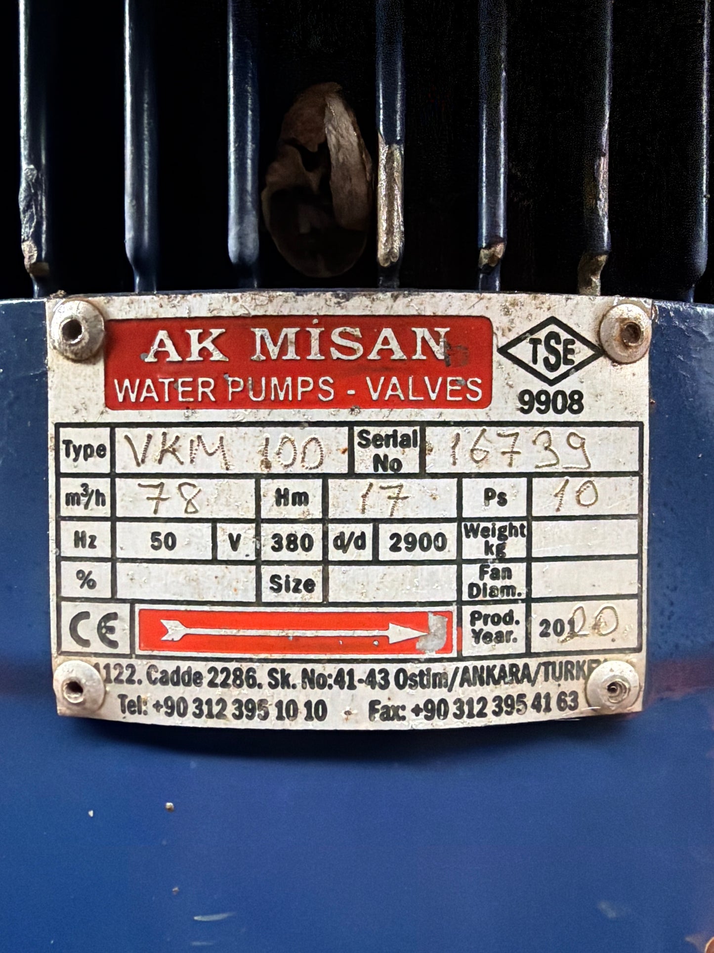 Akmisan VKM100 Su Pompası - 2020 Model TSE Belgeli Omega Motor