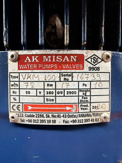 Akmisan VKM100 Su Pompası - 2020 Model TSE Belgeli Omega Motor