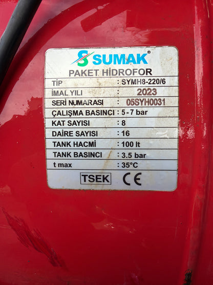 Sumak SYMH9-220/6 Hidrofor - İkinci El Çalışır Durumda