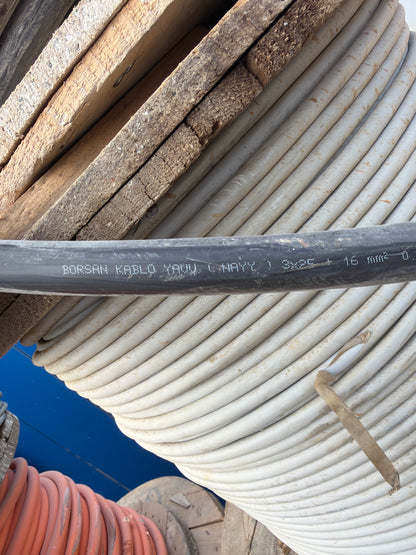 Borsan Kablo 3x25+16 NAYY - 50 metre Elektrik Kablosu