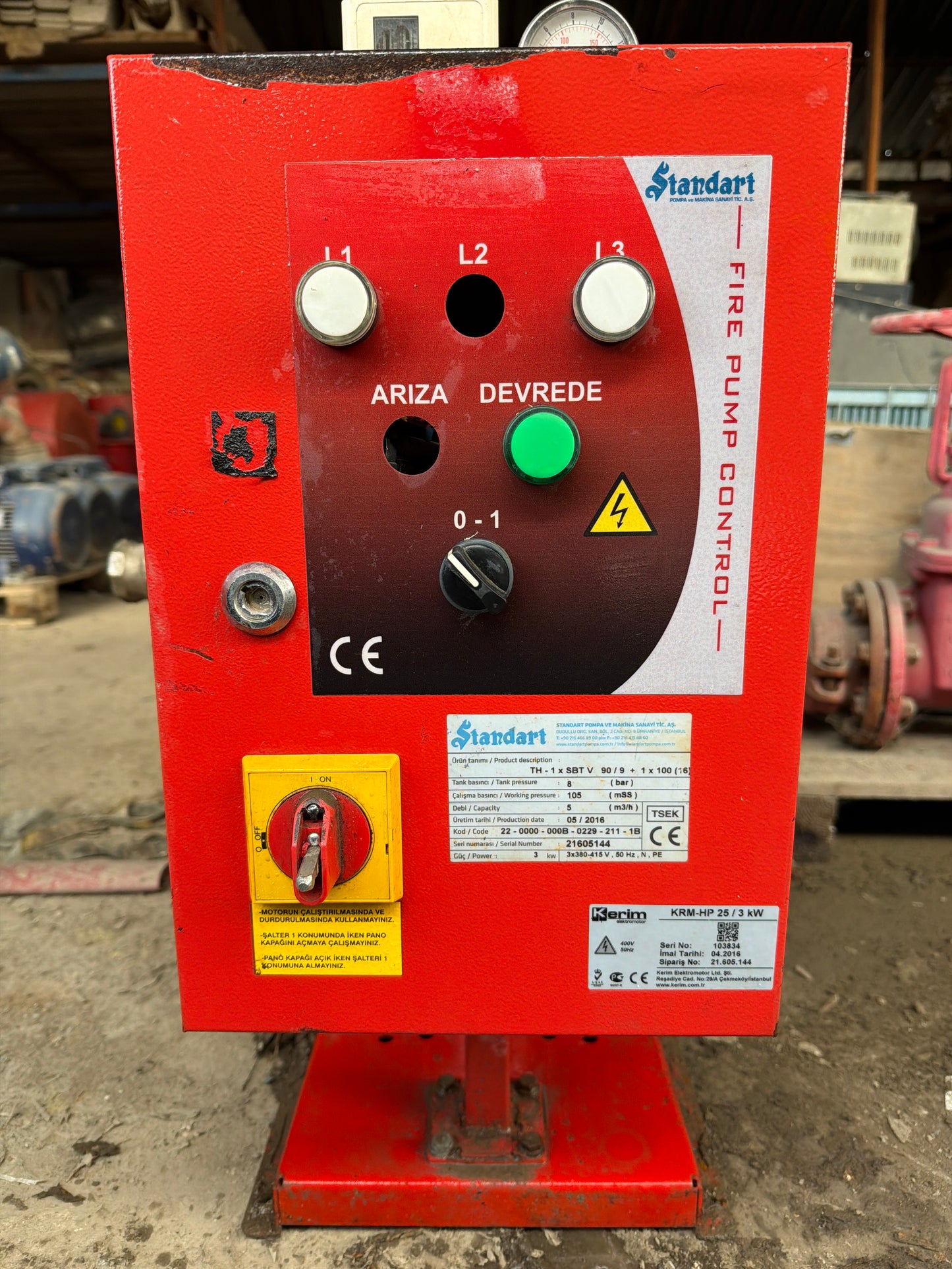 KRM HP 25/3kW Fire Pump Control - 2016 Model (Debi: 5-15 m³/h)