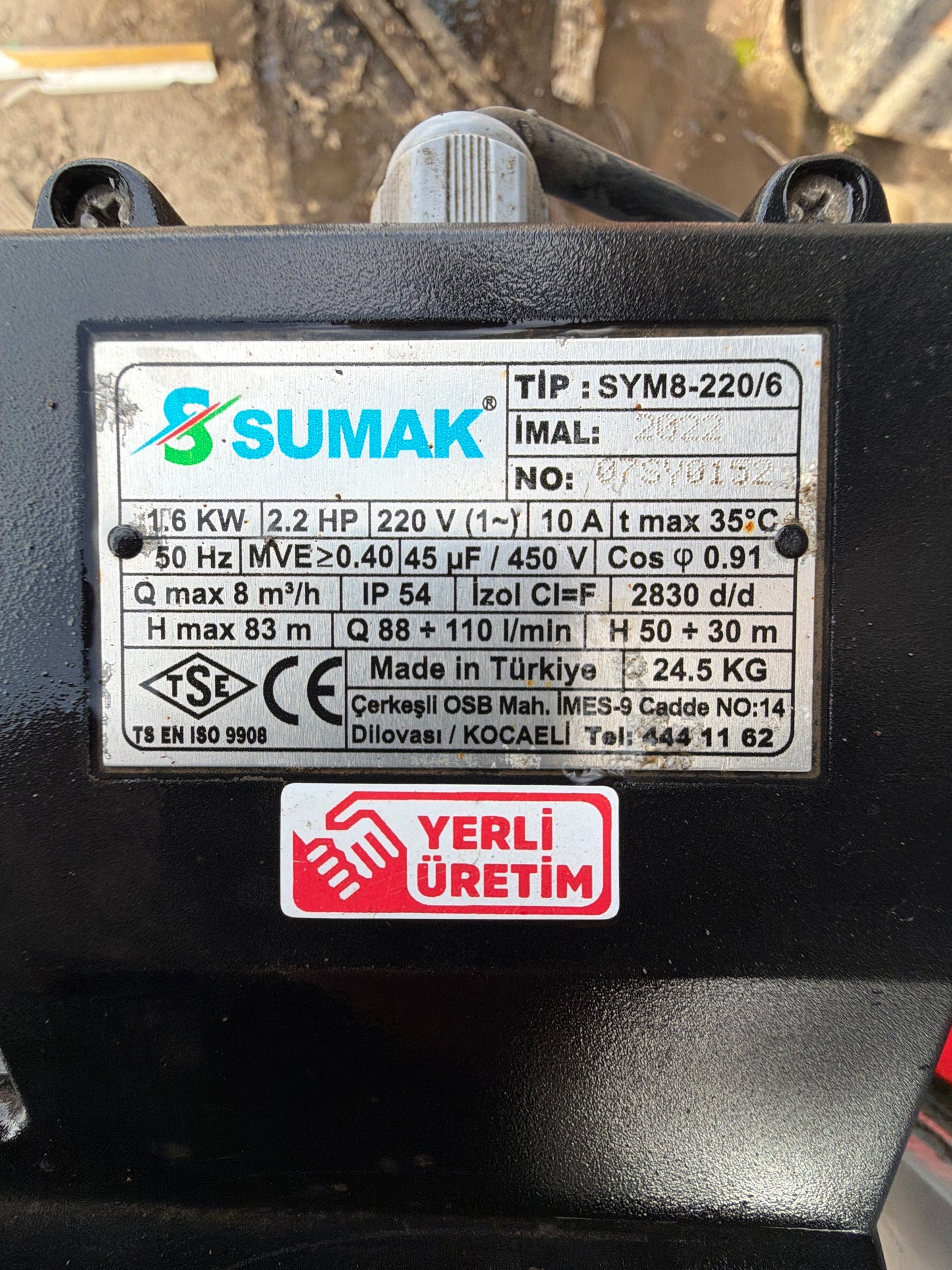 Sumak SYMH9-220/6 Hidrofor - İkinci El Çalışır Durumda