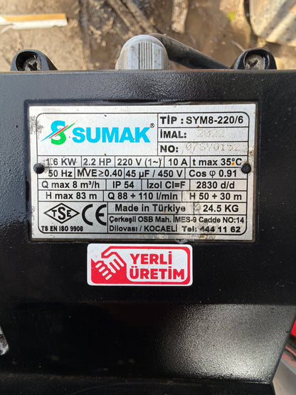 Sumak SYMH9-220/6 Hidrofor - İkinci El Çalışır Durumda