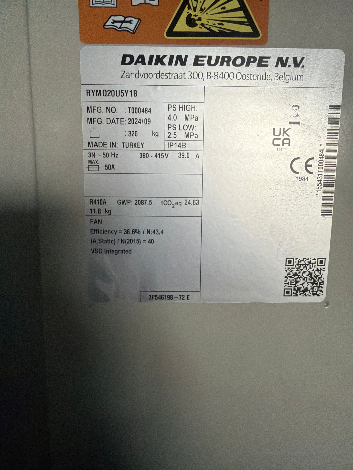 Daikin RYMQ20U5Y1B - Sıfır VRV Klima Sistemi