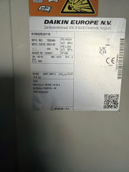 Daikin RYMQ20U5Y1B - Sıfır VRV Klima Sistemi
