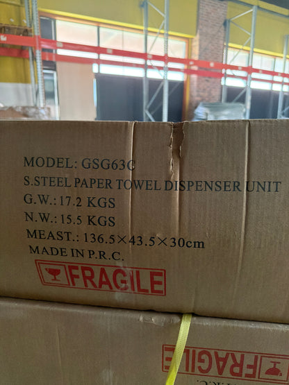 Fragile Xinda Kombine Fotoselli Havlu Dispanser ve Çöp Kovası - GSG63C