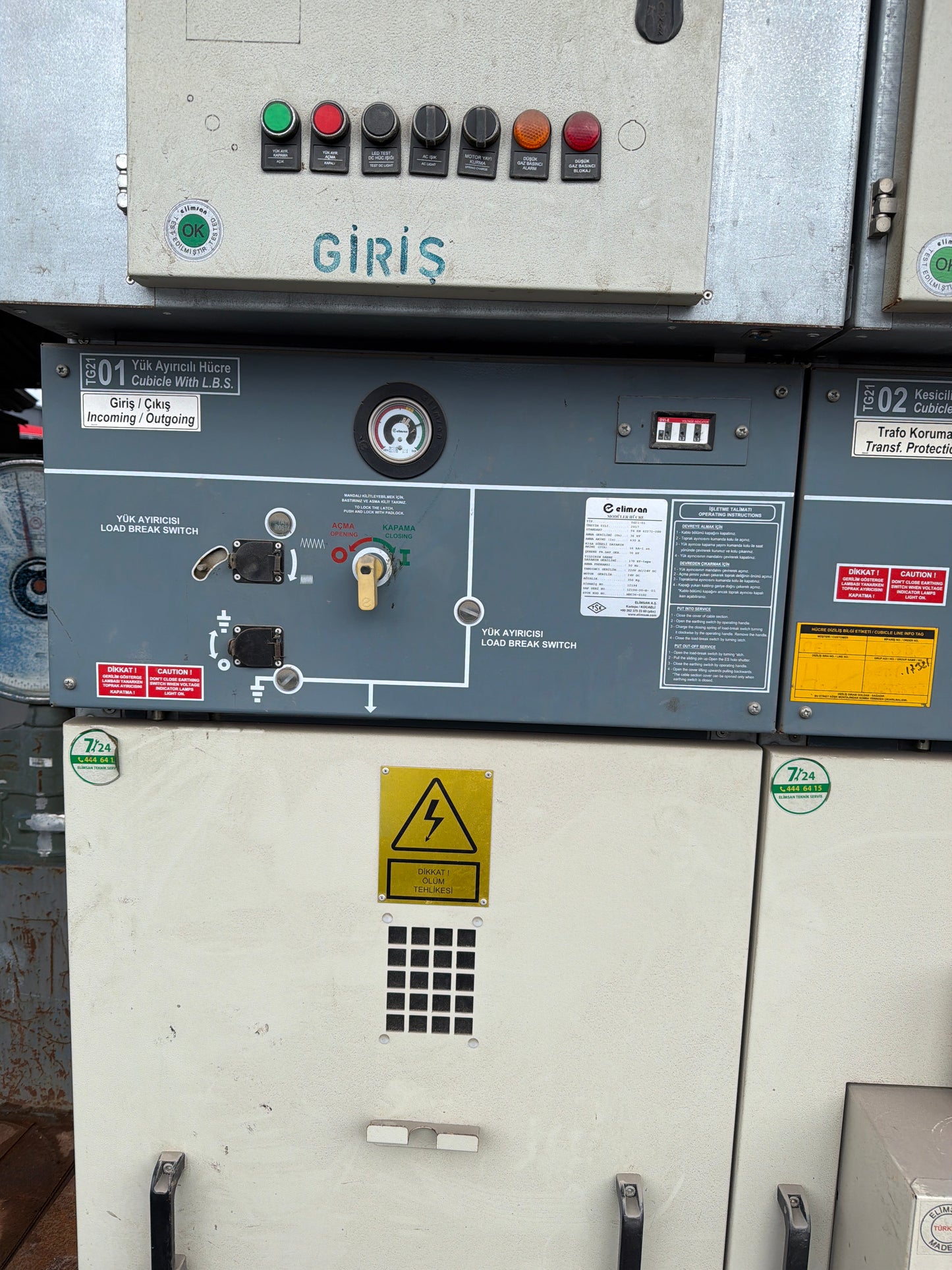 Elimsan Modüler Hücre TG21-01 - 36kV 630A Elektrik Dağıtım Panosu