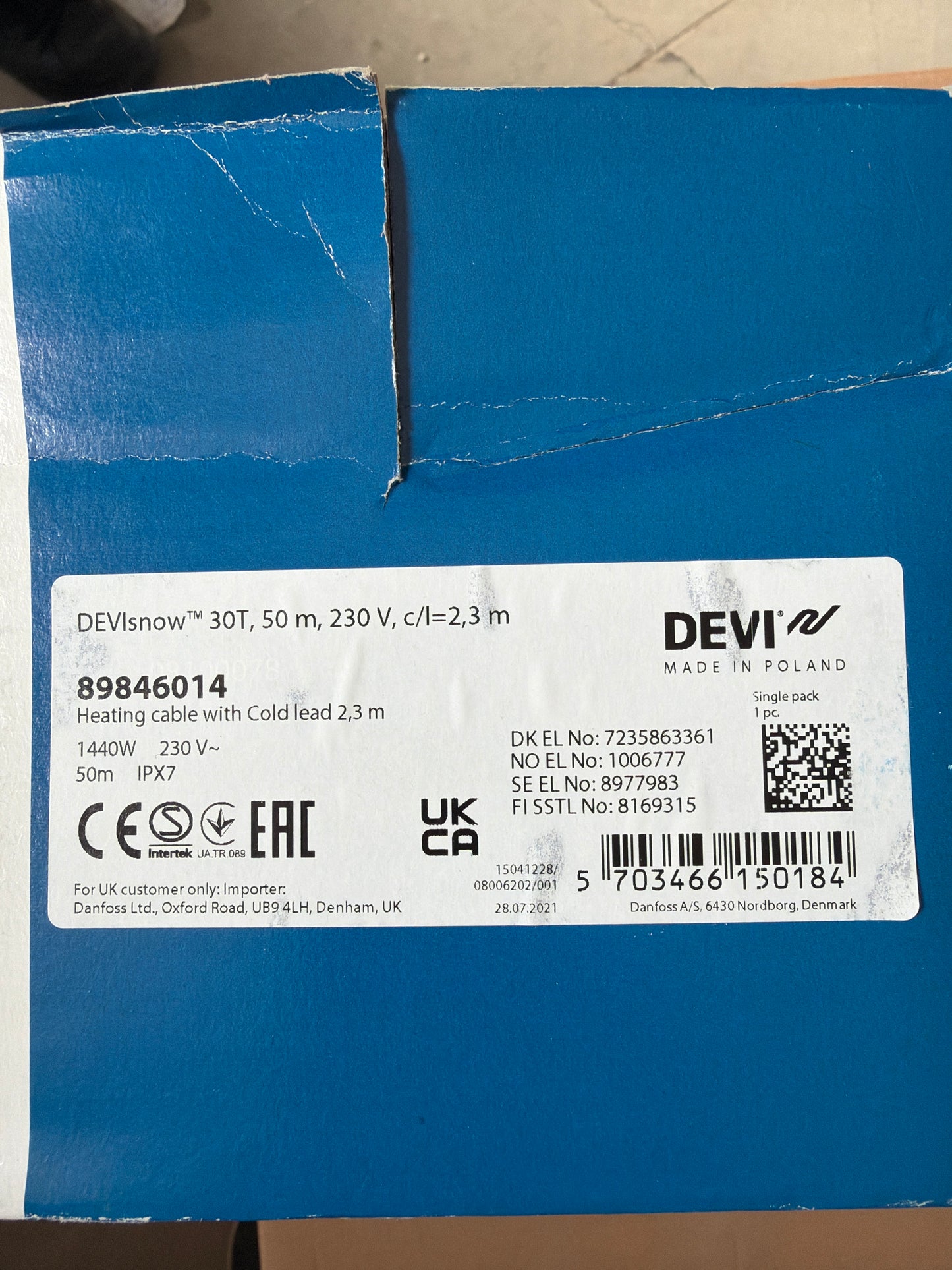 Devisnow TM30T Kar Eritme Kablosu - 50m 230V c/l=2.3m 89846014
