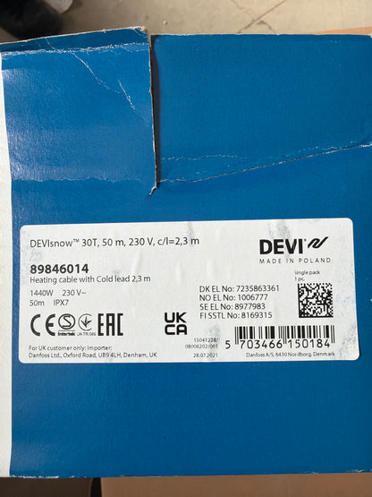 Devisnow TM30T Kar Eritme Kablosu - 50m 230V c/l=2.3m 89846014