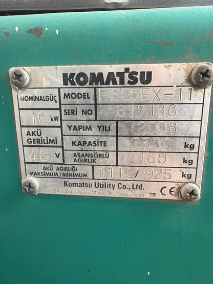 2.5 Ton Duplex Komatsu Akülü Forklift - İkinci El Şantiye Ekipmanı