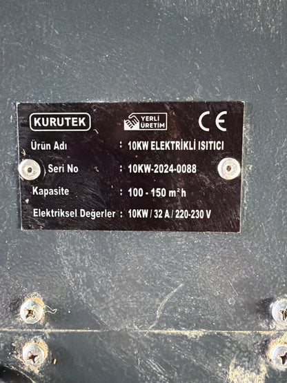Kurutek 10kW Elektrikli Isıtıcı - Seri No: 10kw-2024-0088