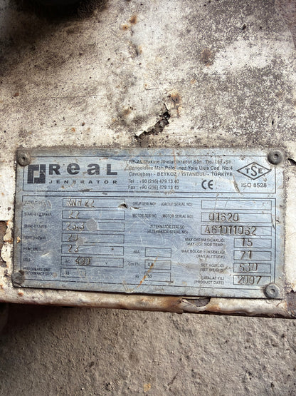Real Jeneratör RNH22 - 22 kVA 2007 Model (2285 Saat)