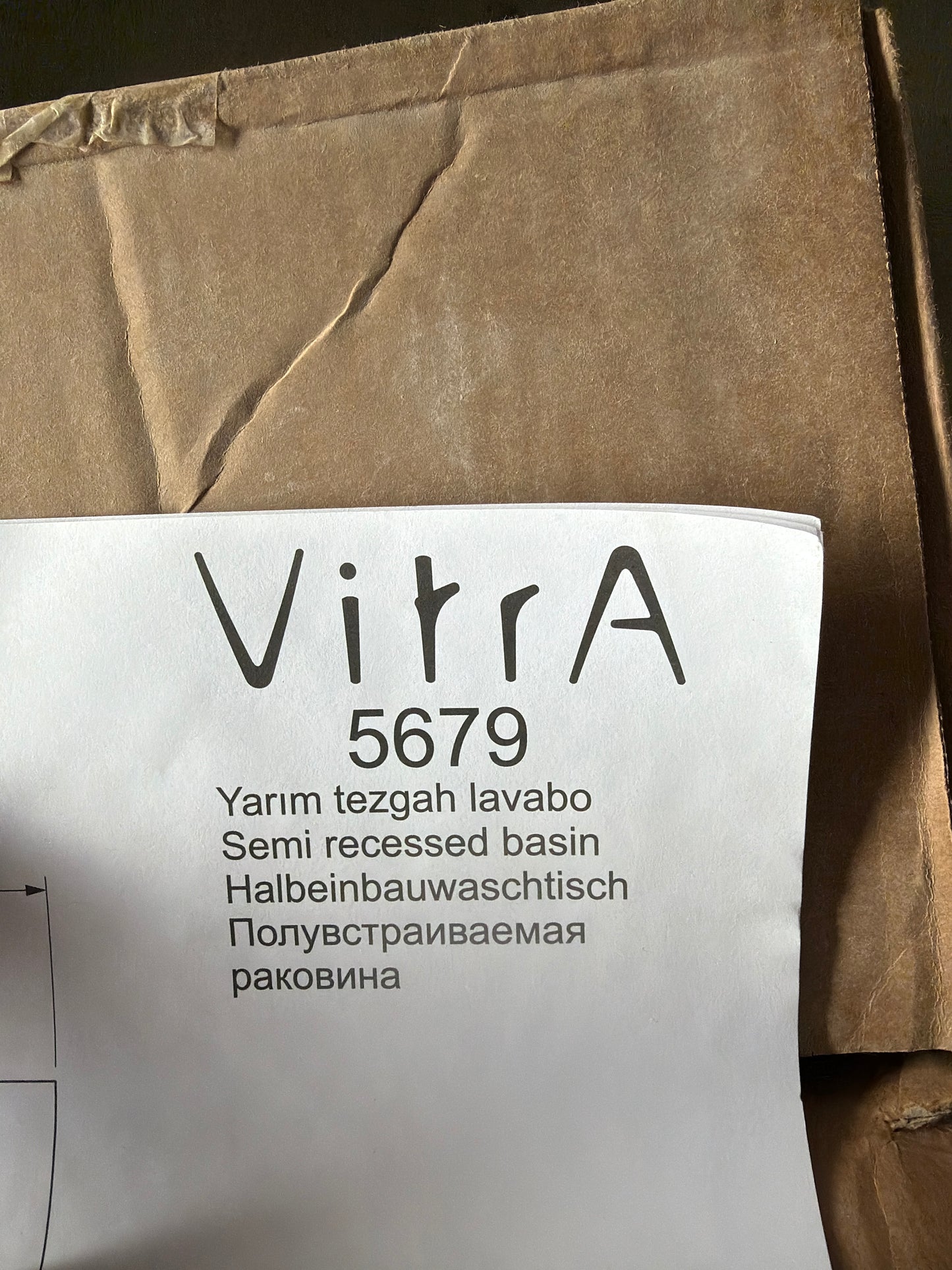Vitra 5679 Yarım Tezgah Lavabo - Sıfır Banyo Donanımı