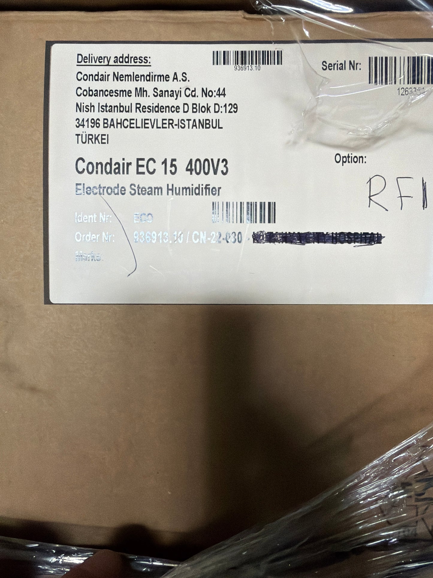Condair EC 15 400V3 Endüstriyel Buharlı Nemlendirici Cihazı - 4 Adet