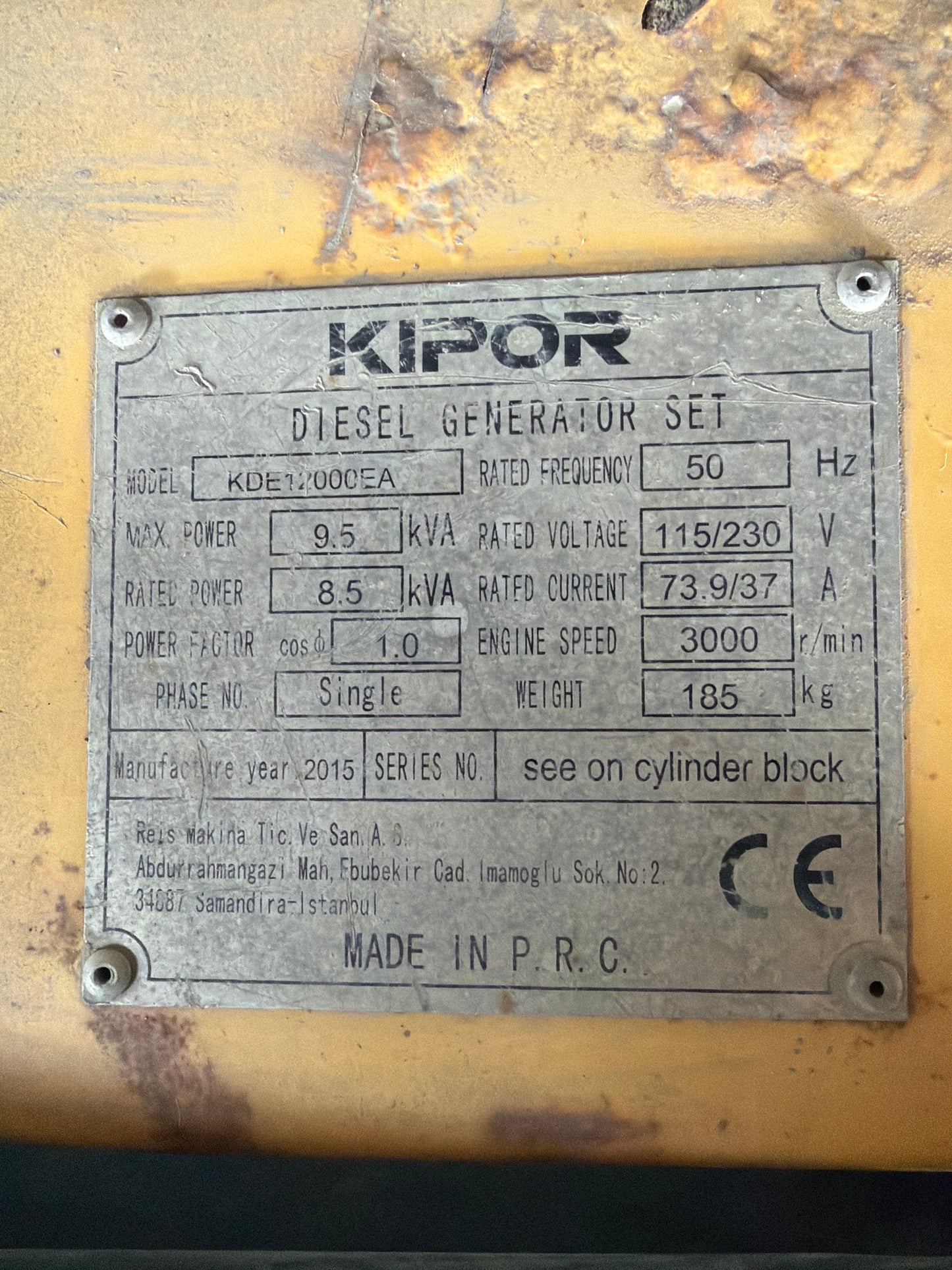 Kipor KDE12000EA Jeneratör - Yüksek Kapasite 9.5 Kva