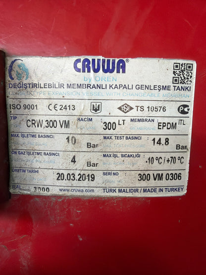 Cauwa CRW 300VM Genleşme Tankı 300 Lt - Model: 0306