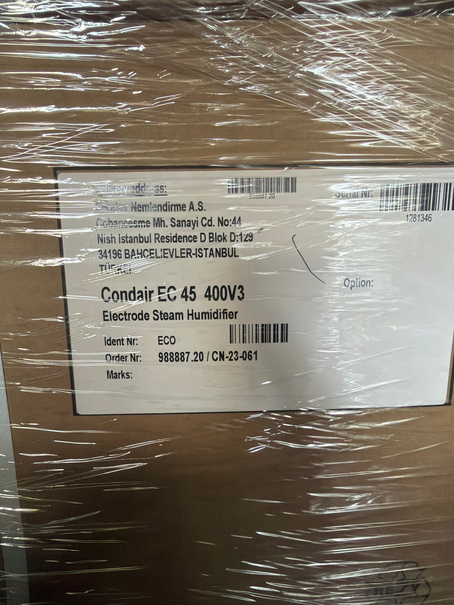 Condair EC 45 400V3 Steam Humidifier - Endüstriyel Buharlı Nemlendirici 3 Adet