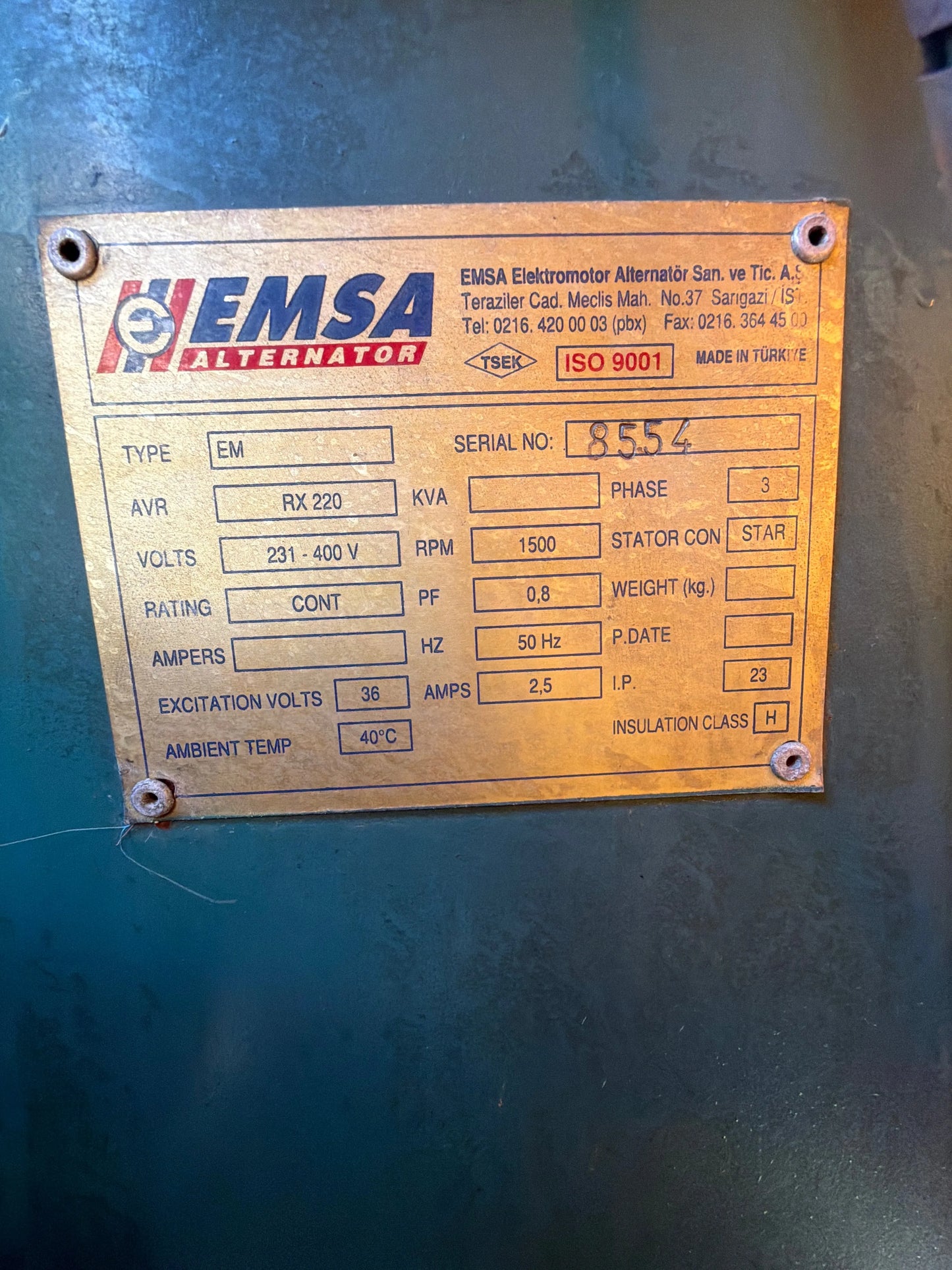 270 kVA Volvo Penta Kabinli Jeneratör – 375 Saat – İkinci El