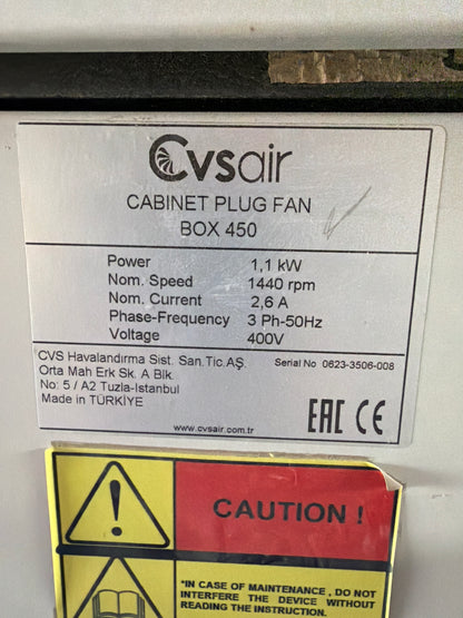 CVS Air Box450 Cabinet Plug Fan - 1.1kW Endüstriyel Vantilatör