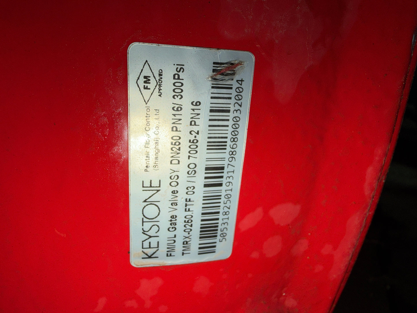 Keystone FM UL Gate Valve OSY - DN 260 PN16 300PSI
