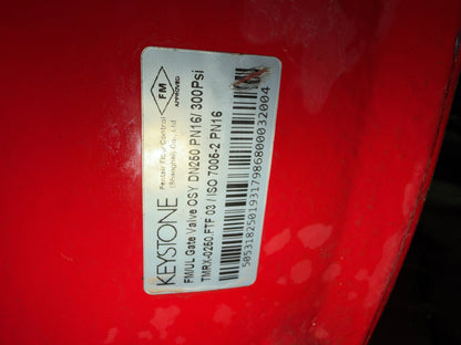 Keystone FM UL Gate Valve OSY - DN 260 PN16 300PSI